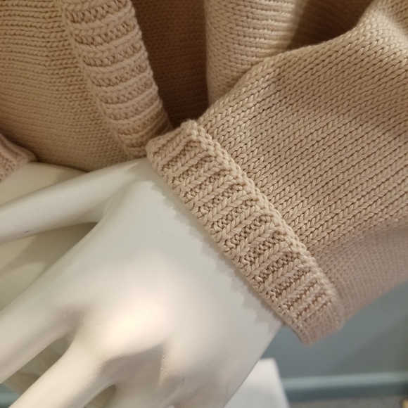 Ann Taylor Cream Ribbed Trim Cardigan XL - Picture 3 of 6